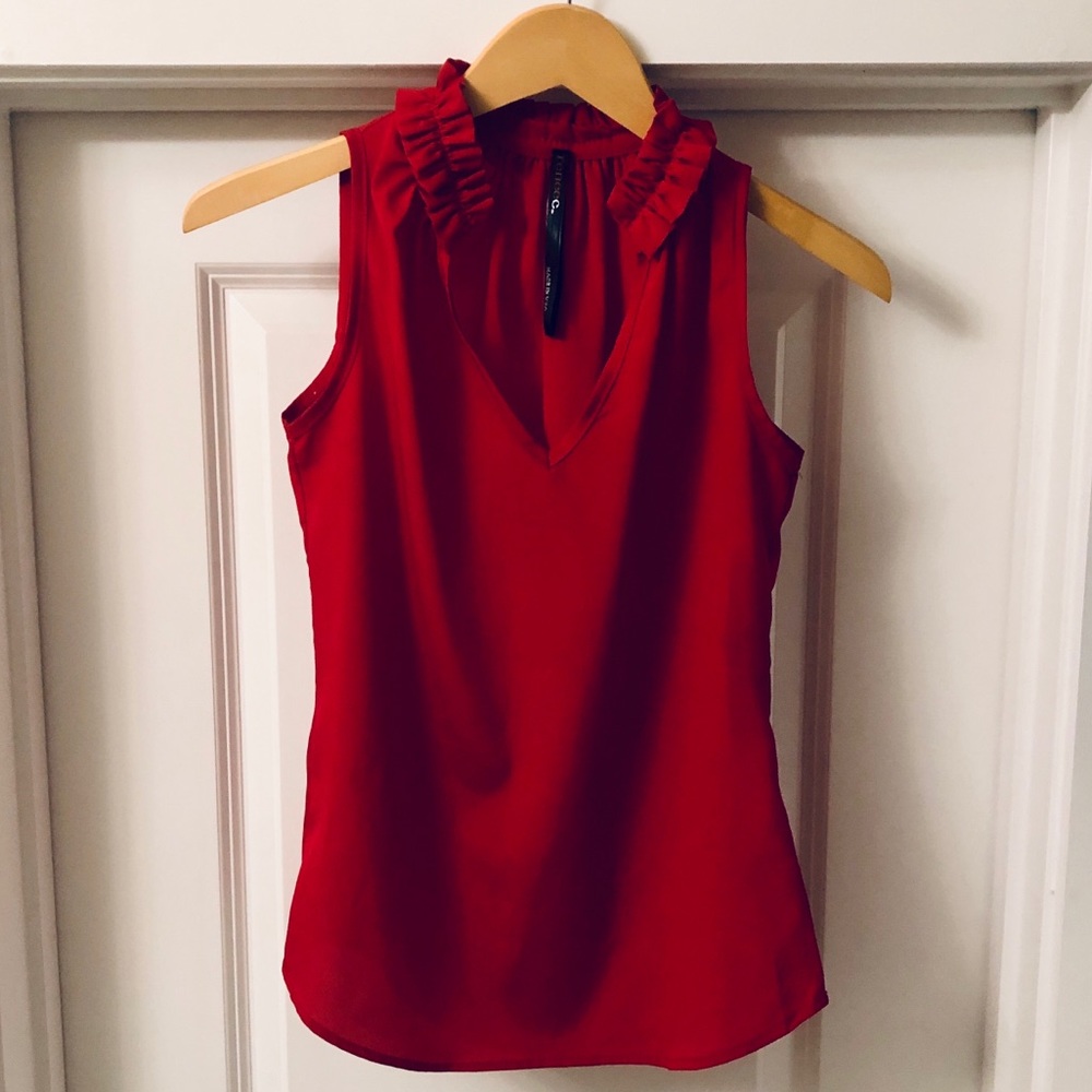 Red sleeveless blouse - Renee C.